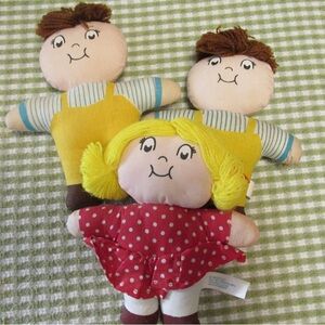 Adorable Plush Campbell Soup Kids 1993 Doll Set with Yellow and Red Outfits